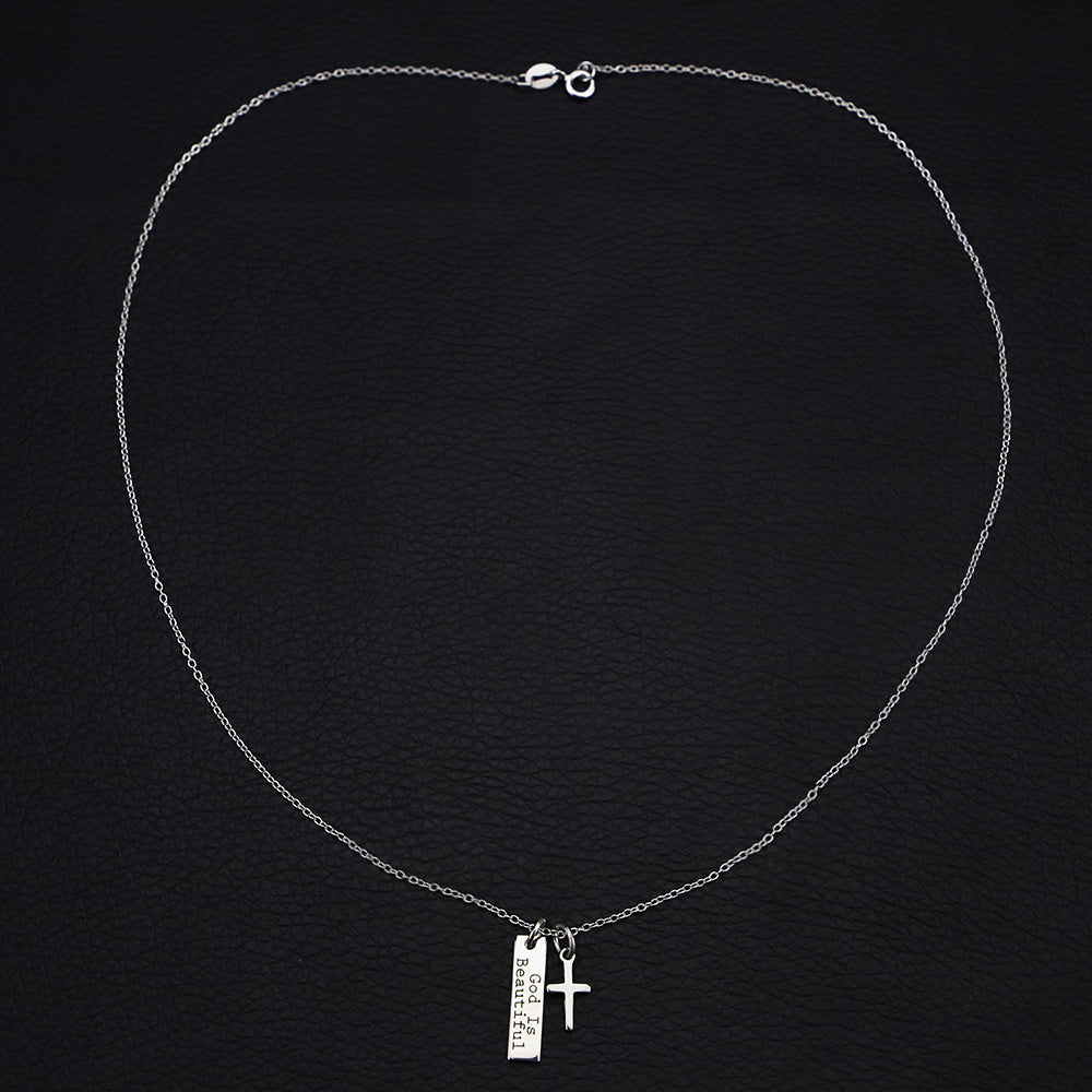 925 Silver Cross Pendant Necklace