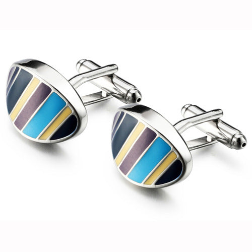 French cuffs metal painted cufflinks