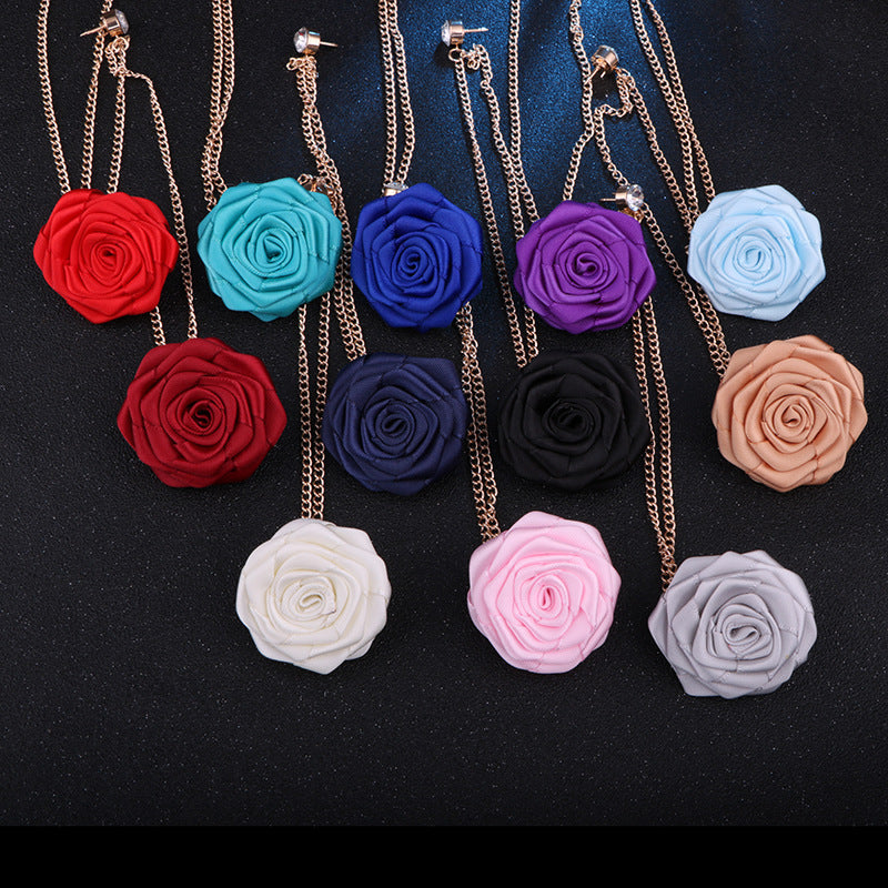 Fashion Handmade Rose Brooch Tassel Men Suit