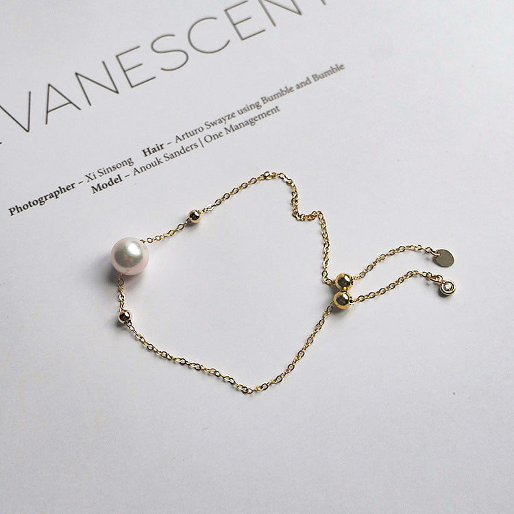 Seawater Pearl Really Hemp Single 14K Gold Bracelet