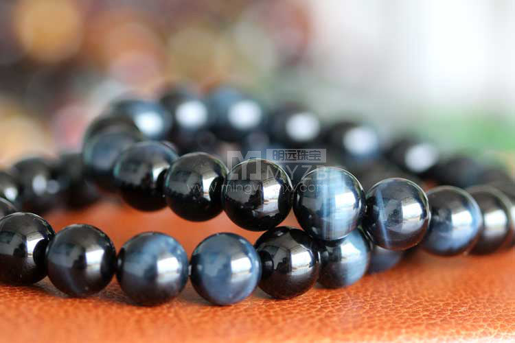 Natural blue tiger eye stone eagle eye cat eye effect good high quality blue tiger eye stone bracelet jewelry