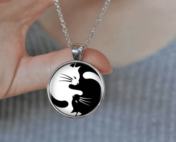 Collier Pendentif Chat Ying & Yang