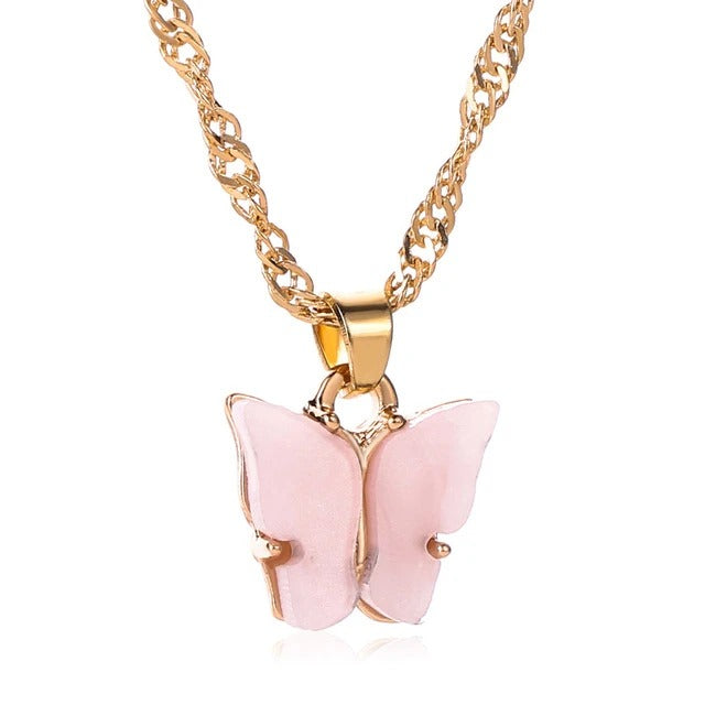 MINI COLORFUL BUTTERFLY" NECKLACE