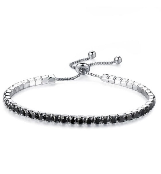 Adjustable Tennis Bracelet 925 Sterling Silver 5A Cubic Zirconia