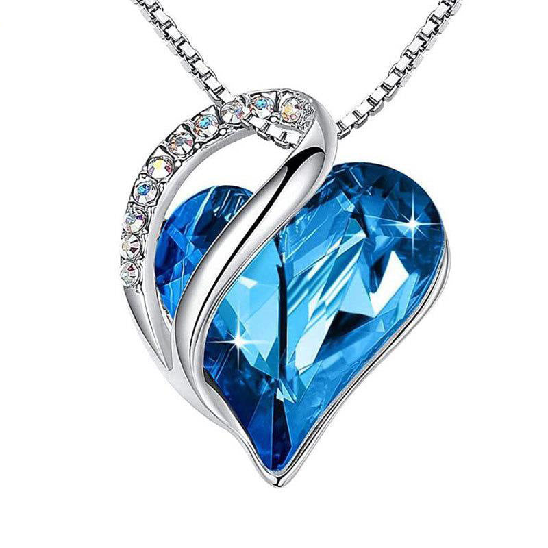 925 Silver Heart Shaped Diamond Necklace