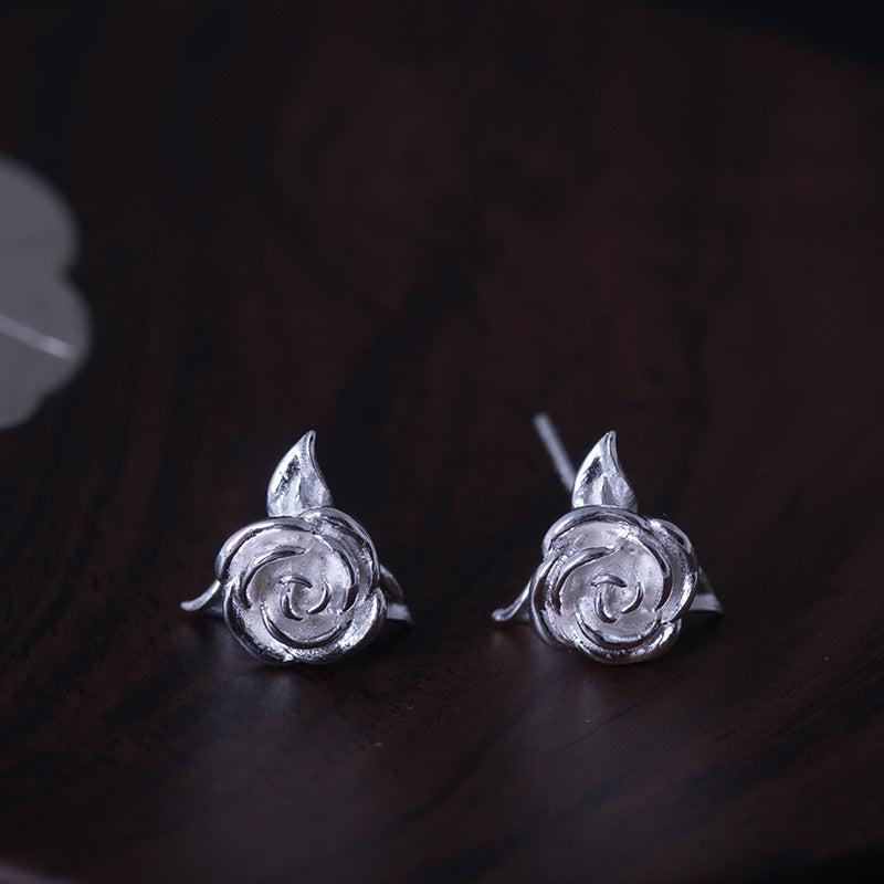 Creative jewelry rose earrings