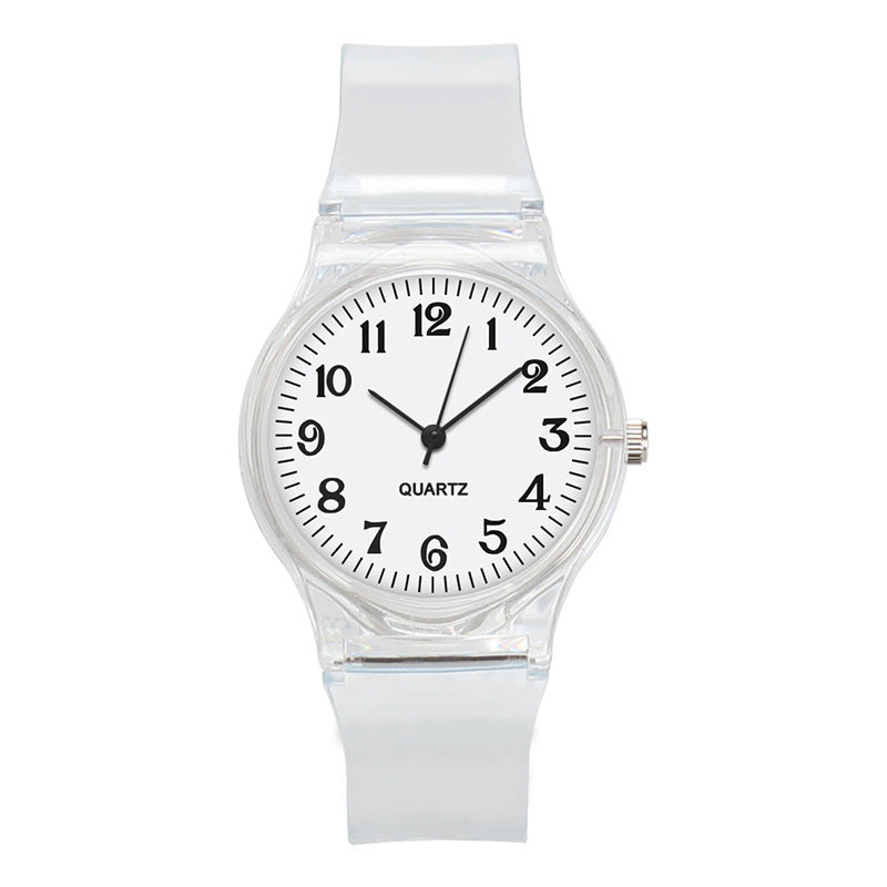 The New Transparent Color Plastic Strap Dial Fashion Trend Watch