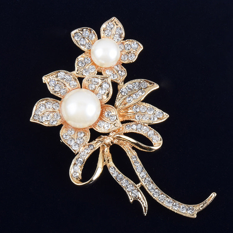 Bow Pearl Brooch For Women