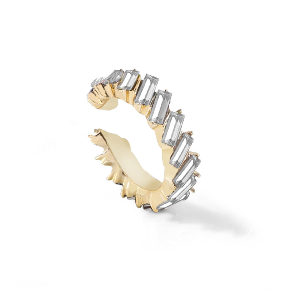 Multicolor C-Shape Gold Plated Earrings