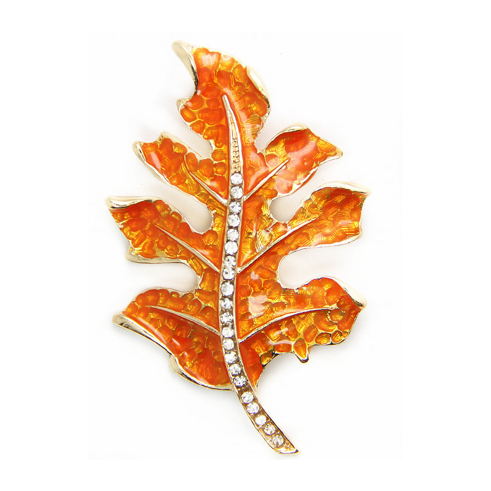 Transparent oily maple leaf brooch