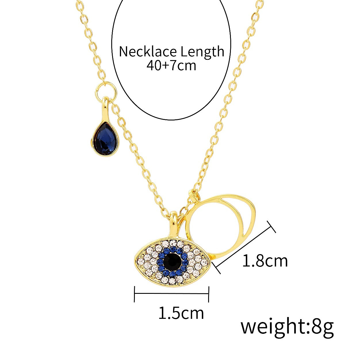 Diamond Demon Eye Necklace Female