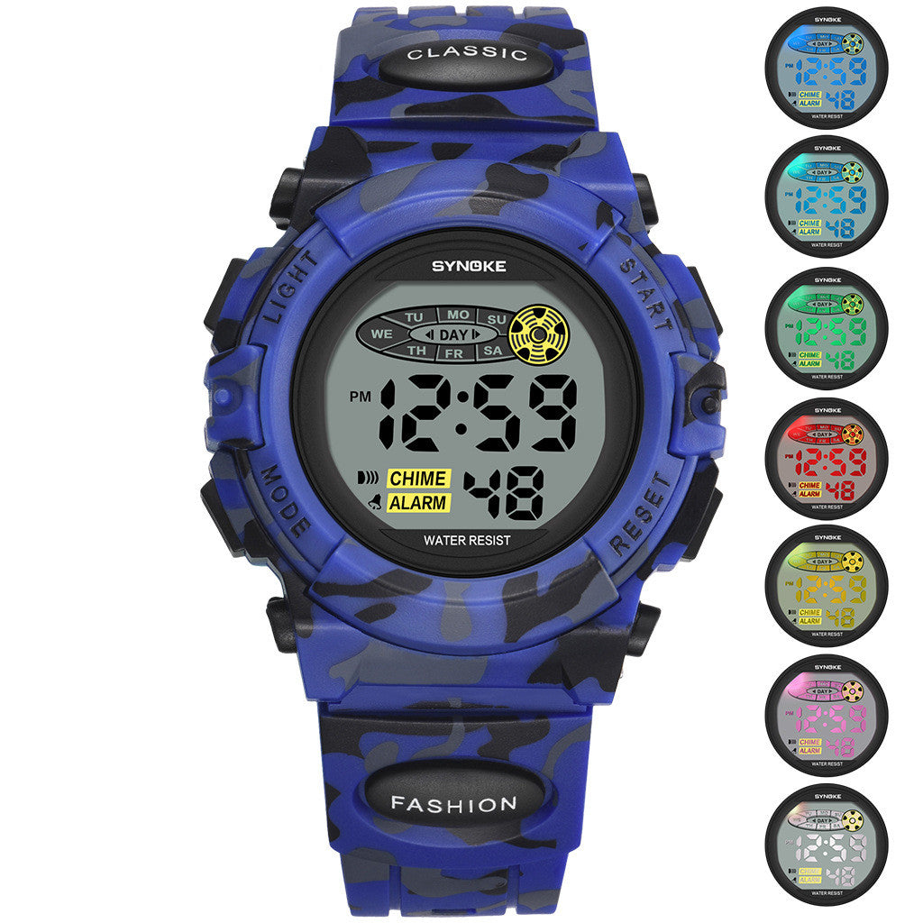 Colorful Luminous Children's Student Personality Camouflage Sports Watch