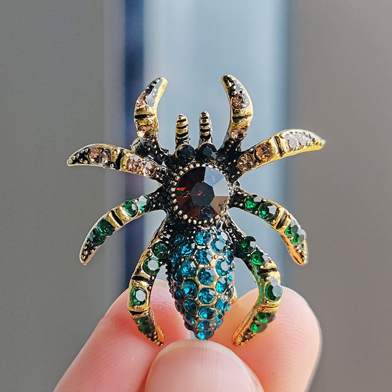 Retro Exaggerated Insect New Opal Spider Brooch