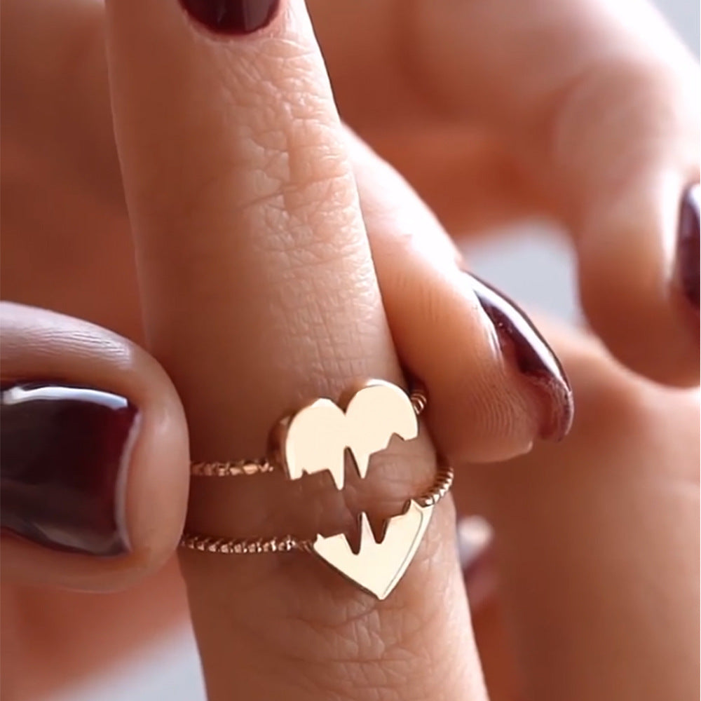 Versatile Fashion Ring  Love Couples Splicing