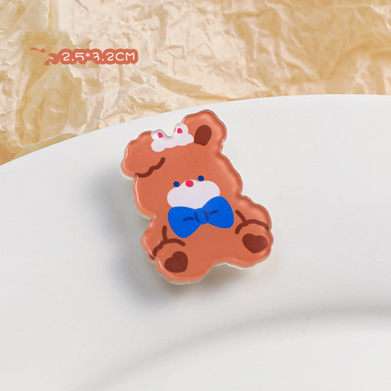 Cartoon Acrylic Brooch Cute Decorative Accessories