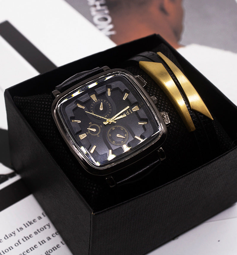 Men Wrist Watch Set Business Fashion Two-piece Box