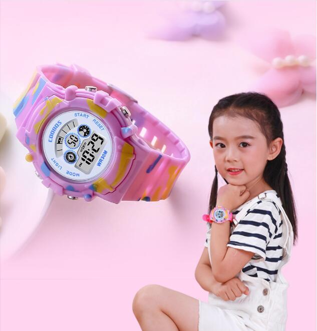 Colorful Luminous Waterproof Multi-function Male And Female Student Electronic Watch