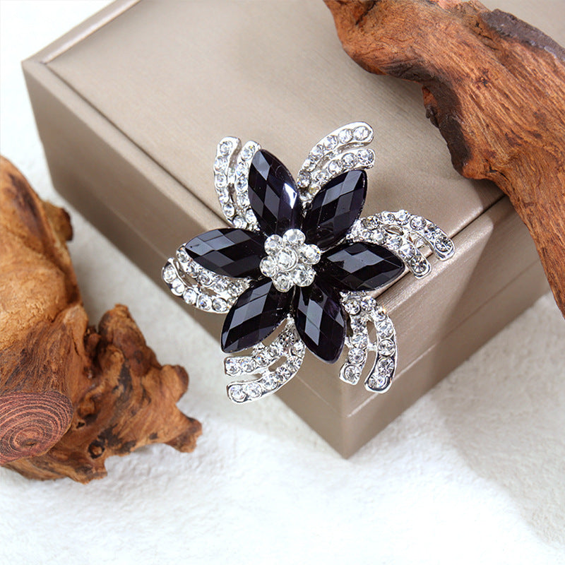 Rhinestone Flower Brooch for Coats