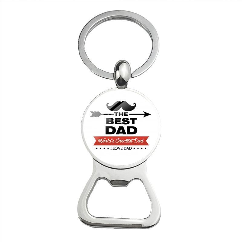 Cute Super Papa Dad Beer Bottle Opener Keychain