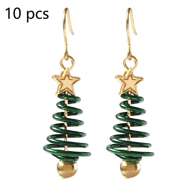 Christmas Tree and Star Dangle Earrings