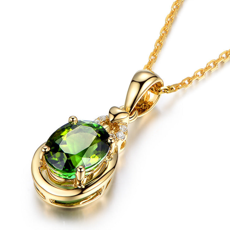 Temperament Emerald Tourmaline Pendant For Women