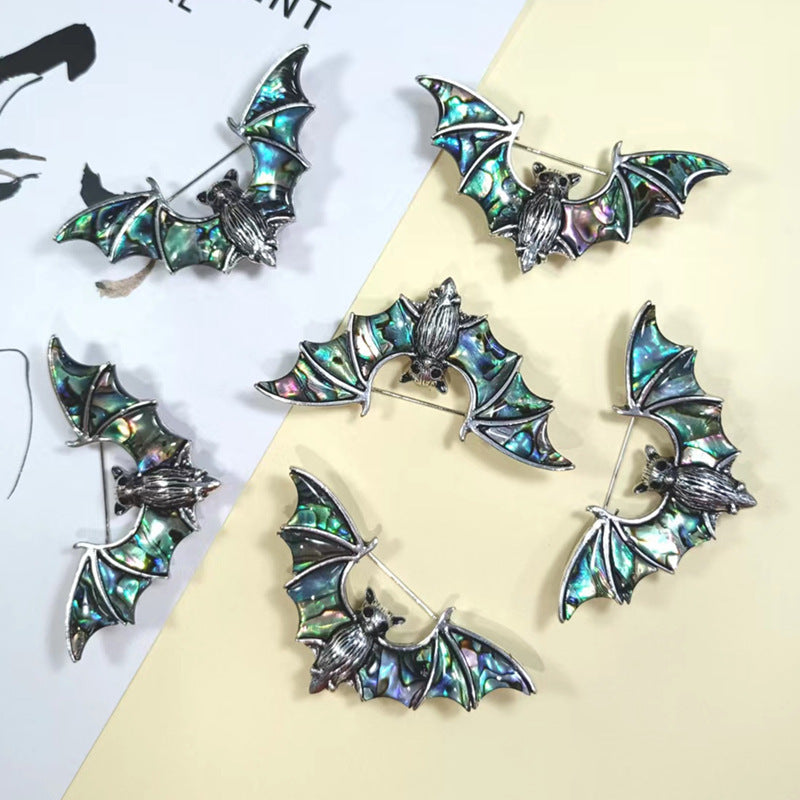 High Grade Shell Cartoon Bat Brooch