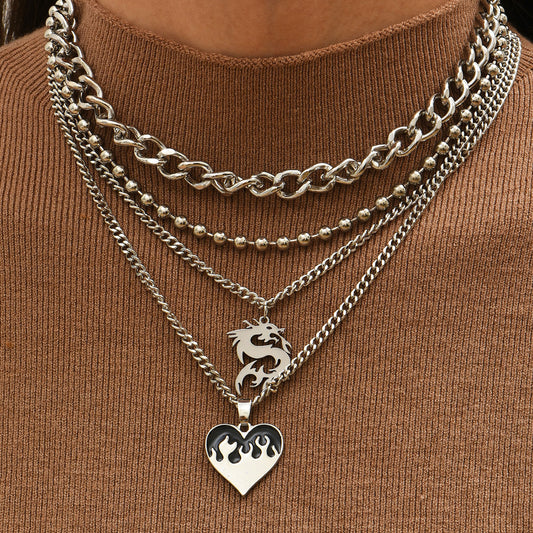 Fashionable Personality Simple Love Dragon Pendant