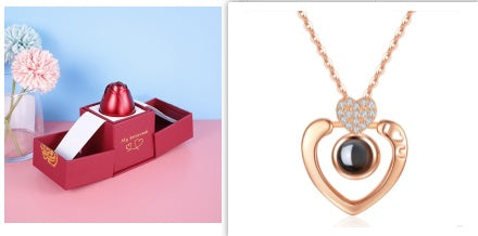 Romantic Rose & Crystal Necklace Gift Set