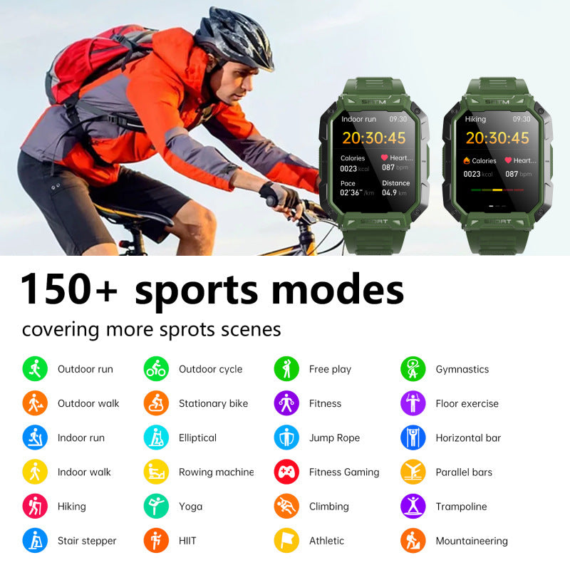 F307 Outdoor Three-proof Bluetooth Calling Heart Rate Blood Pressure Waterproof Smart Watch