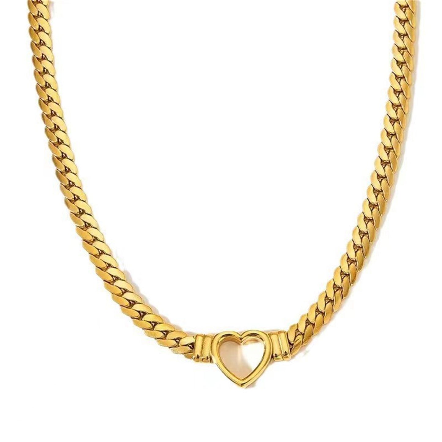 Luxurious Gold-Plated Heart Chain Set for Women
