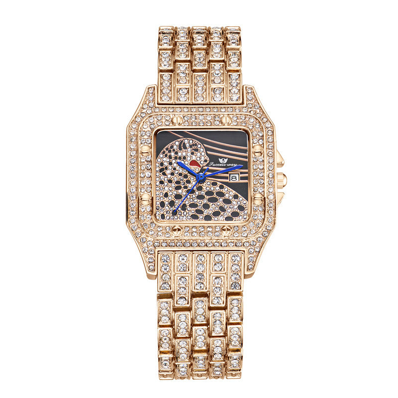 Square Full Star Leopard Diamond Women's Watch Quartz Women's Watch