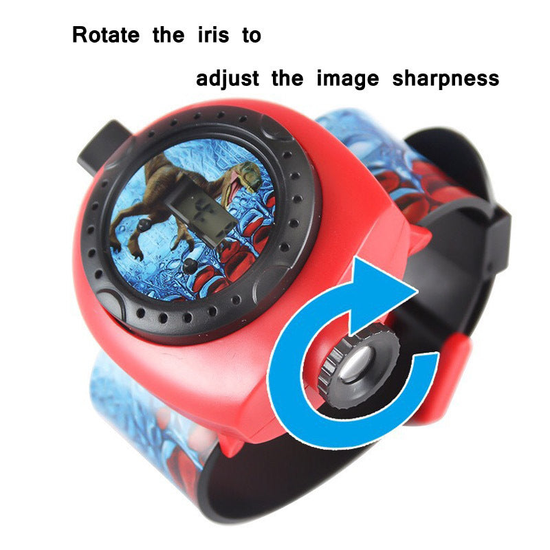 Cartoon Electronic Watch 3D Dinosaur 24 Picture Projection Watch Baby Fun Luminous Toy