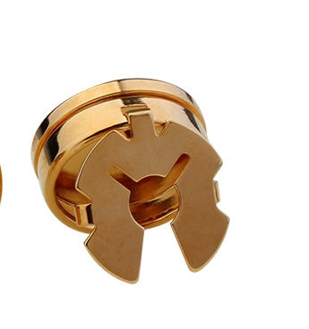 High-end Business Round Electroplated Gold American Shirt Cufflinks