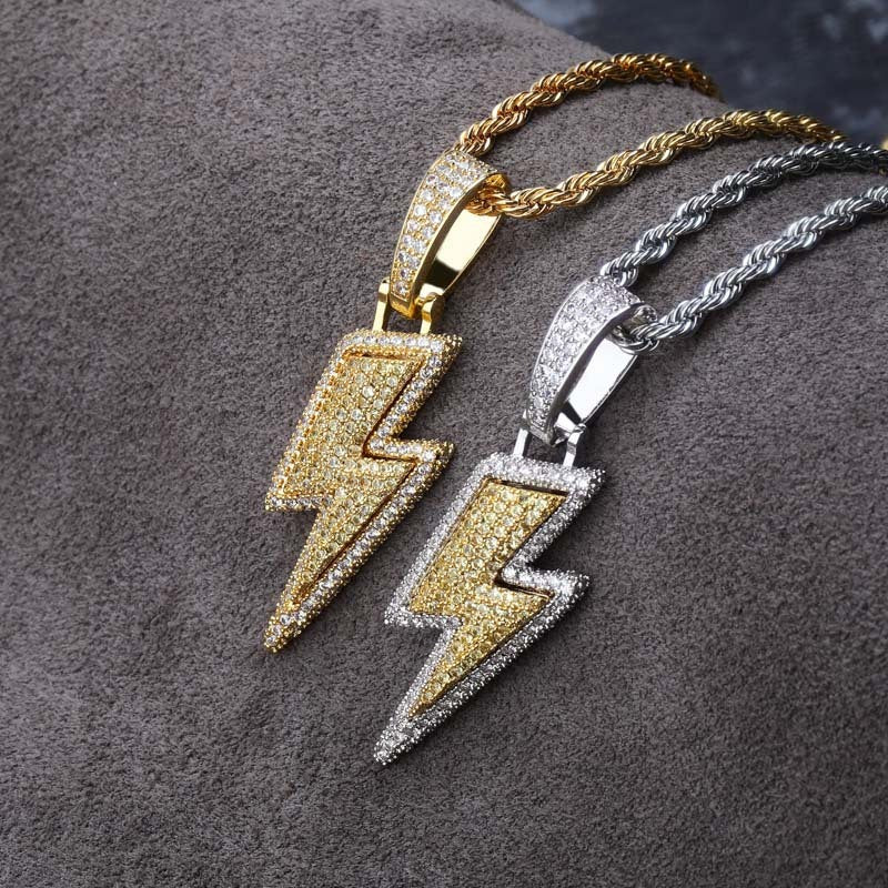 Full zircon personality hip-hop hipster necklace