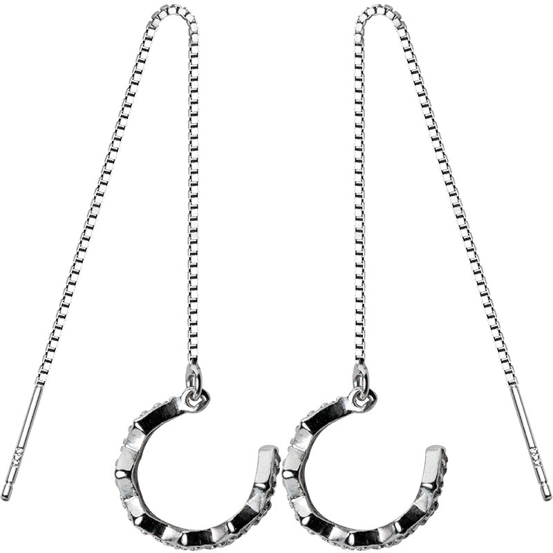 S925 silver ear wire one-piece two earrings