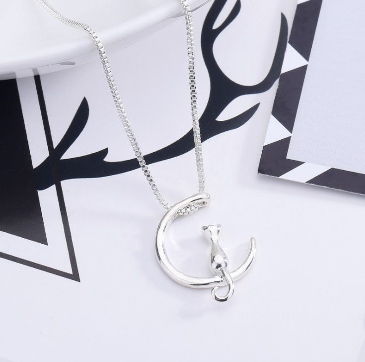 Fashion Cat Moon Necklace