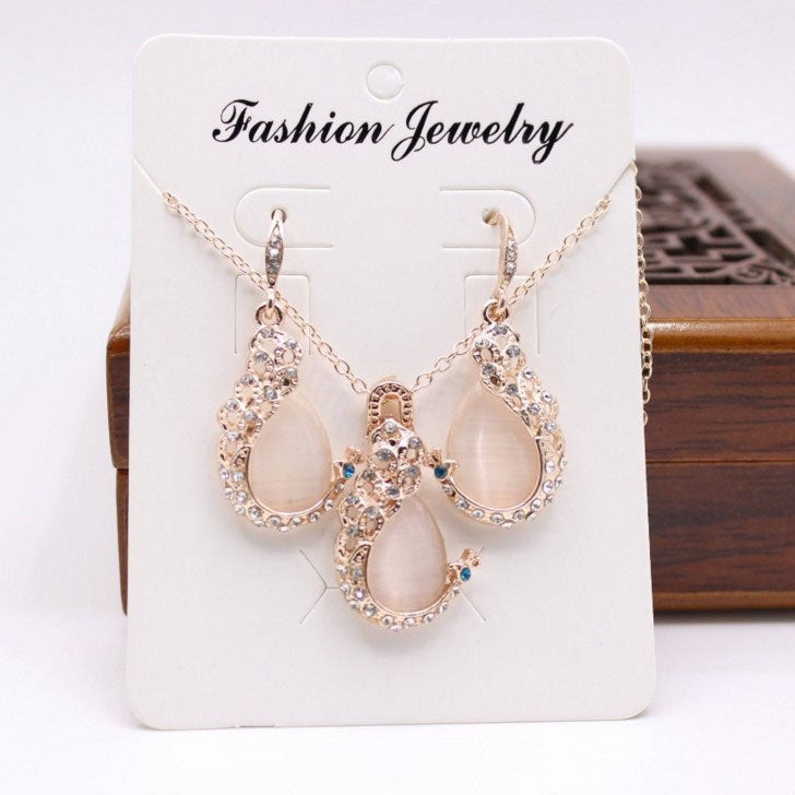 Elegant Waterdrop Rhinestone Jewelry Set
