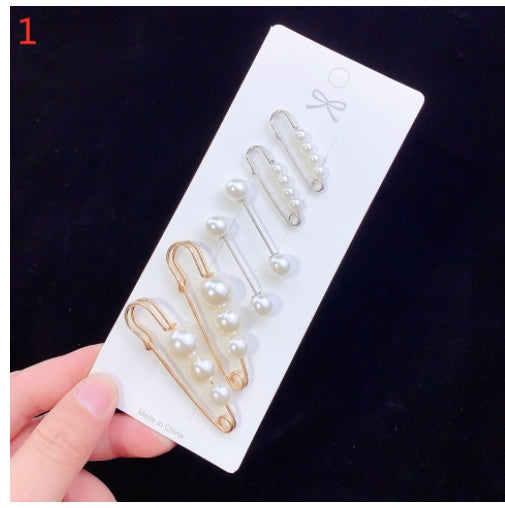 Brooch Pin Overalls Waist Opening Pearl Pin Buckle Clothes Fixed