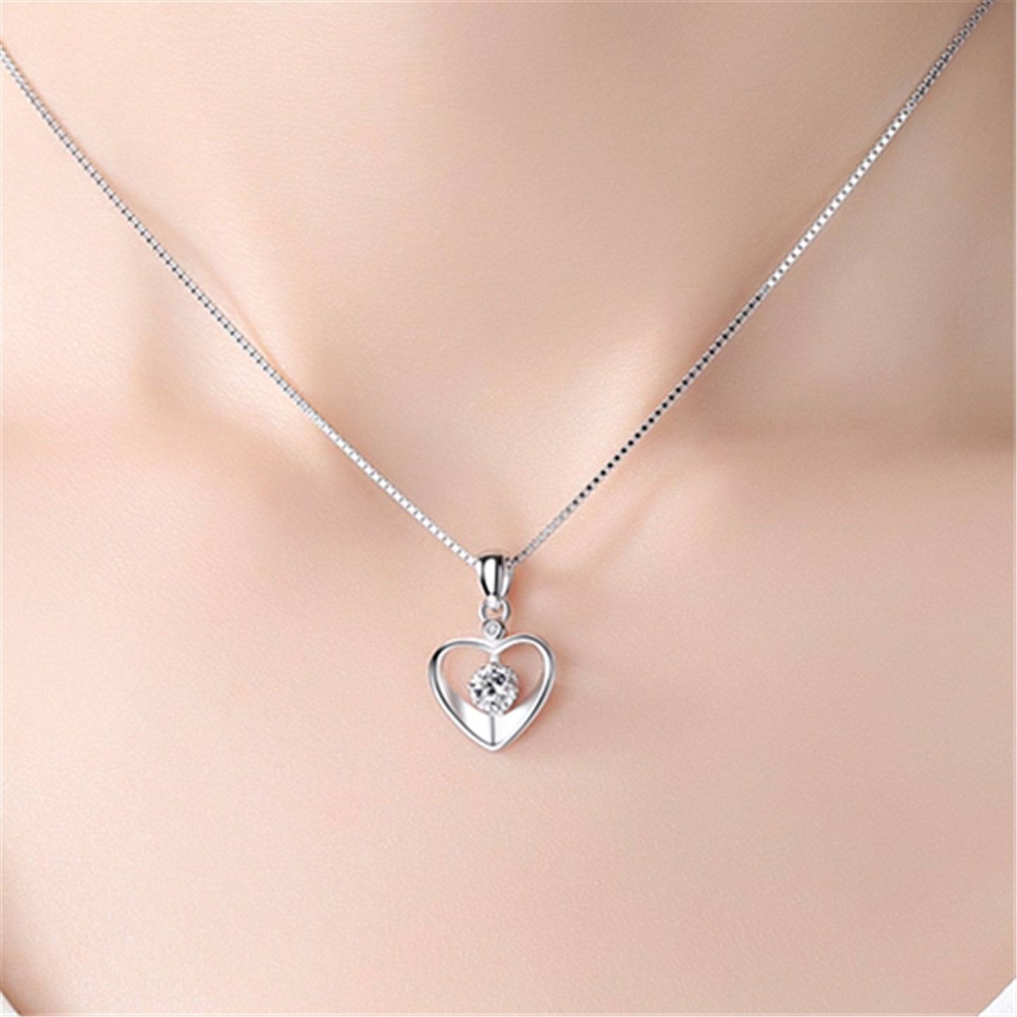 Heart Pendant Necklace Simple Couple Clavicle Chain