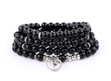 Natural Stone Bead Mala Bracelet