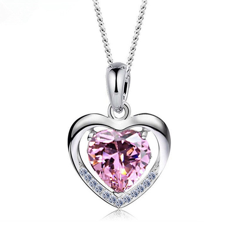 925 Heart-shaped Rhinestones Necklace Luxury Personalized Necklace For Women Jewelry Jewelry Valentine's Day Gift