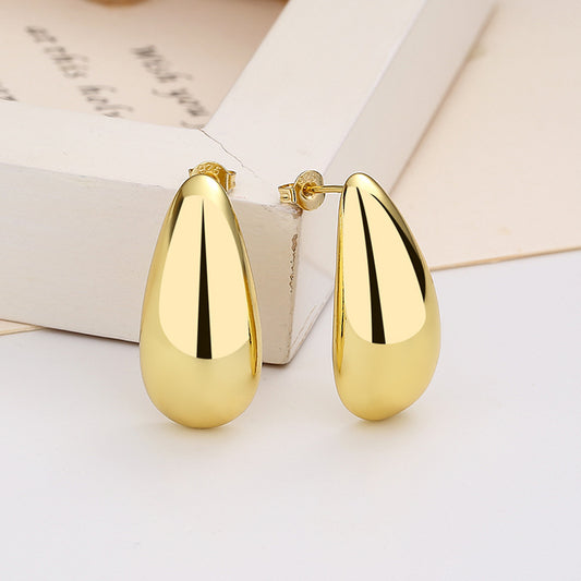 Dainty Gilded Teardrop Studs