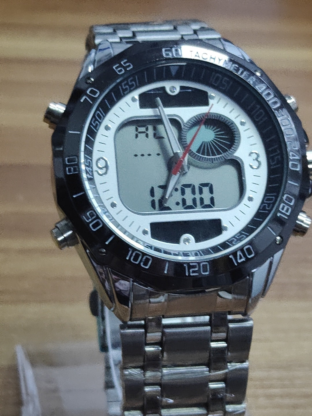 Waterproof Double Display Luminous Steel Band Watch