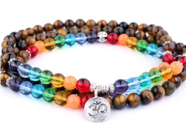 Natural Stone Bead Mala Bracelet
