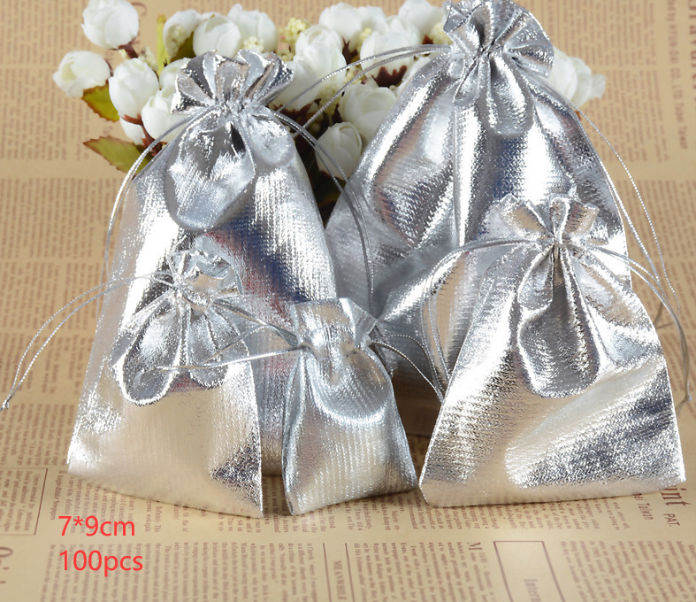 Hot stamping drawstring jewelry packaging bag