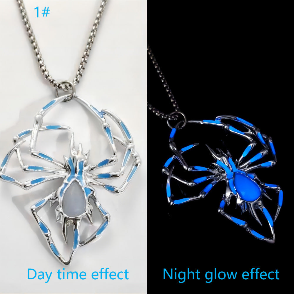 Luminous Stereo Spider Necklace - Glow-in-the-Dark Halloween Jewelry