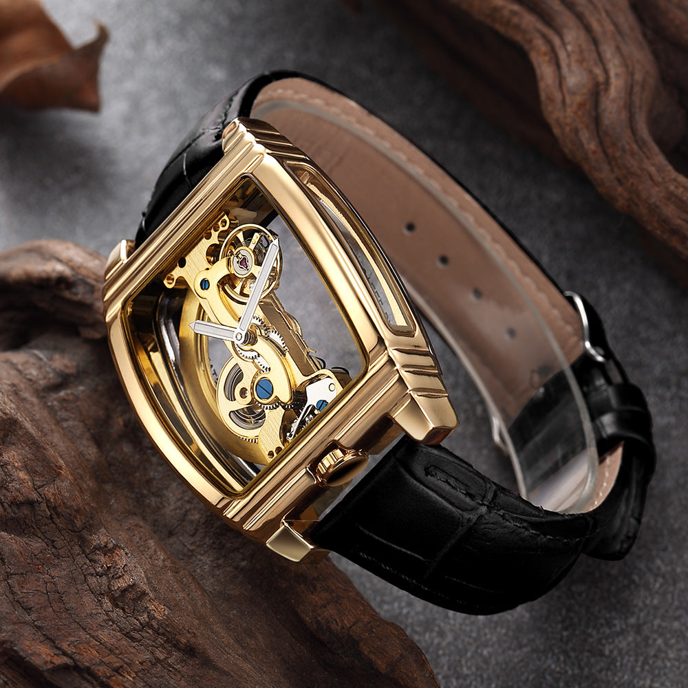 SHENHUA barrel-shaped double-sided hollow automatic mechanical watch