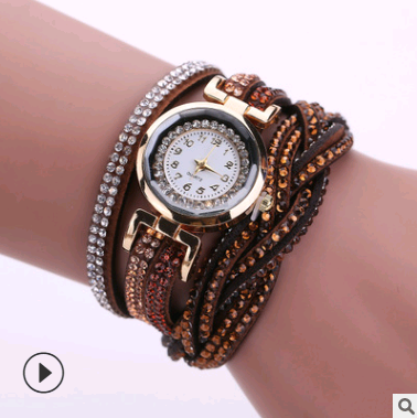 Fashion watch ladies fashion watch, diamond twisted pu belt winding fashion watch