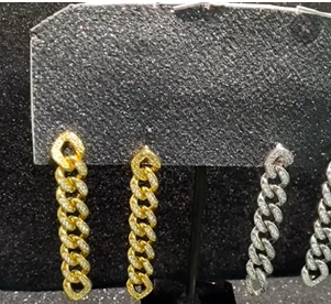 Zircon Chain Long Cuban Chain Chain Stud Earring Chain