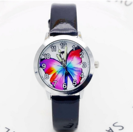 Children's Watches Kids Quartz Watch Student Girls Quartz-watch Cute Colorful Butterfly Dial Waterproof Watch